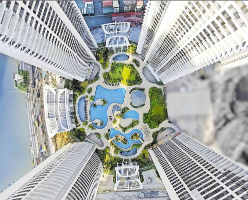 Proscenium | Pool Aerial view